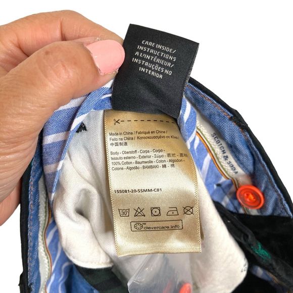 Scotch & Soda Shorts Mens 38 Blue Chino Cotton Embroidered Palm Trees Straight - Picture 11 of 13